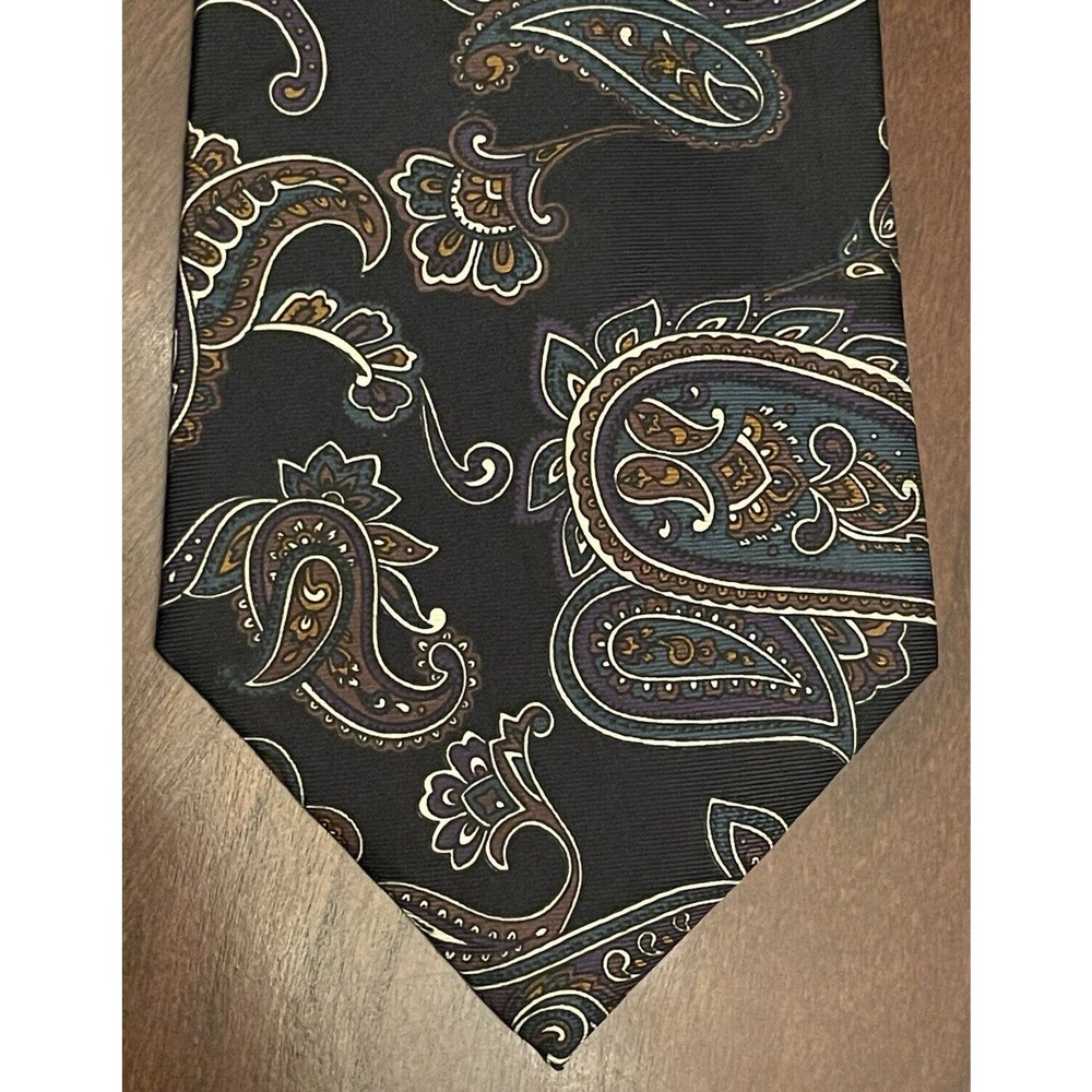 Buckingham Black Purple 100% Silk Men’s Neck Tie Made In USA